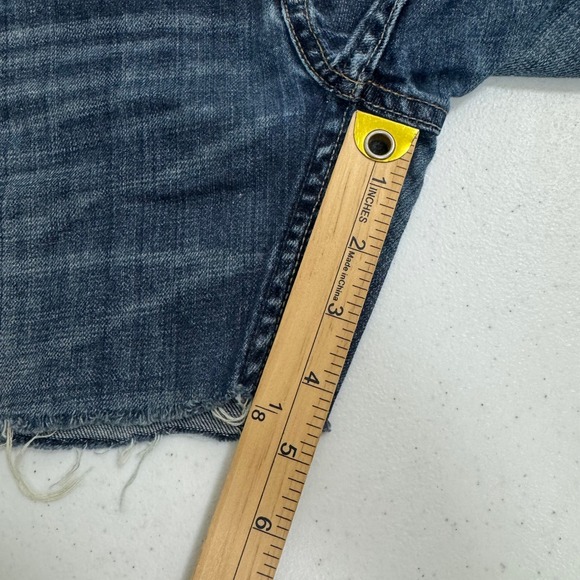 American Eagle Mens Low Rise Boot Cut-Off Denim Shorts Blue Size 30 Medium Wash - Picture 2 of 9